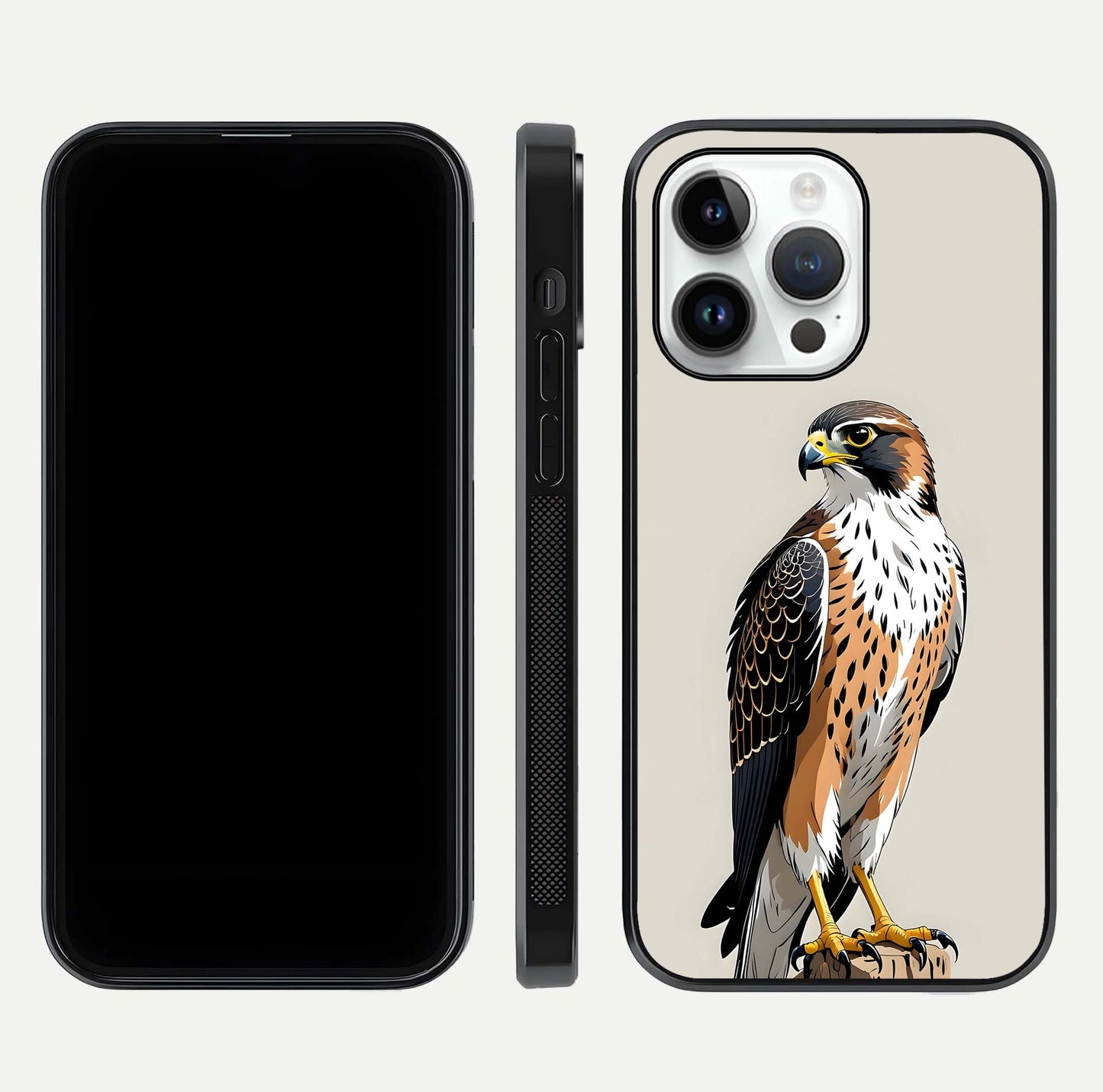 Clever Eagle Glass Case for iPhone 14 Pro dual-view layout showing design symmetry and smooth finish