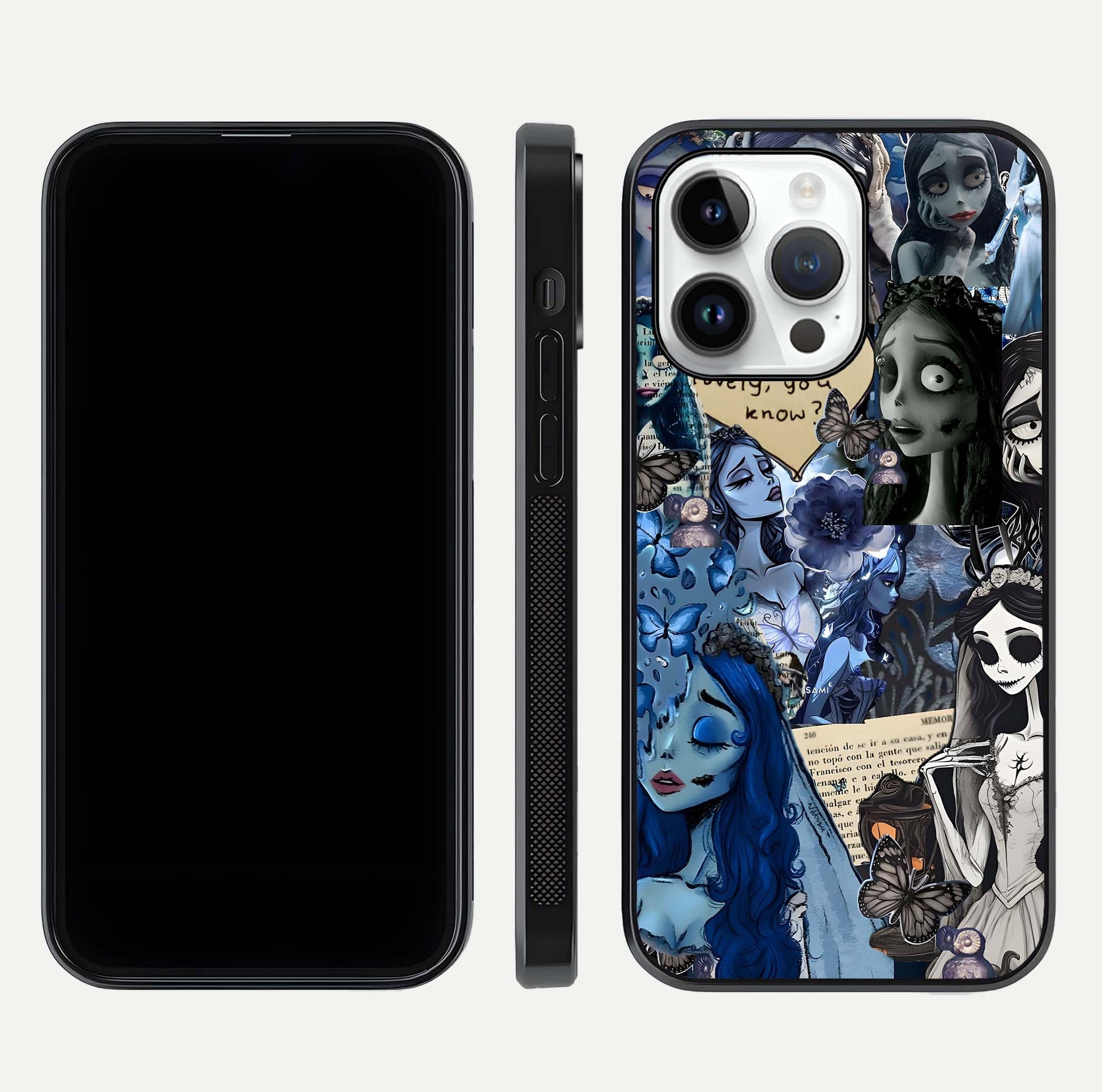 Corpse Bride Posters Glass Case for iPhone 14 Pro dual-view layout displaying cinematic tones and HD finish
