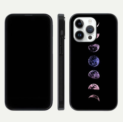 Crimson All Planets Glass Case for iPhone 14 Pro dual-view layout displaying crimson tones and curved edges