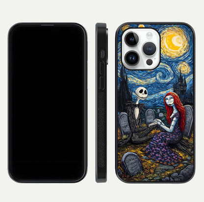 Eternal Night Love Glass Case for iPhone 14 Pro dual-view layout displaying HD art and curved polish