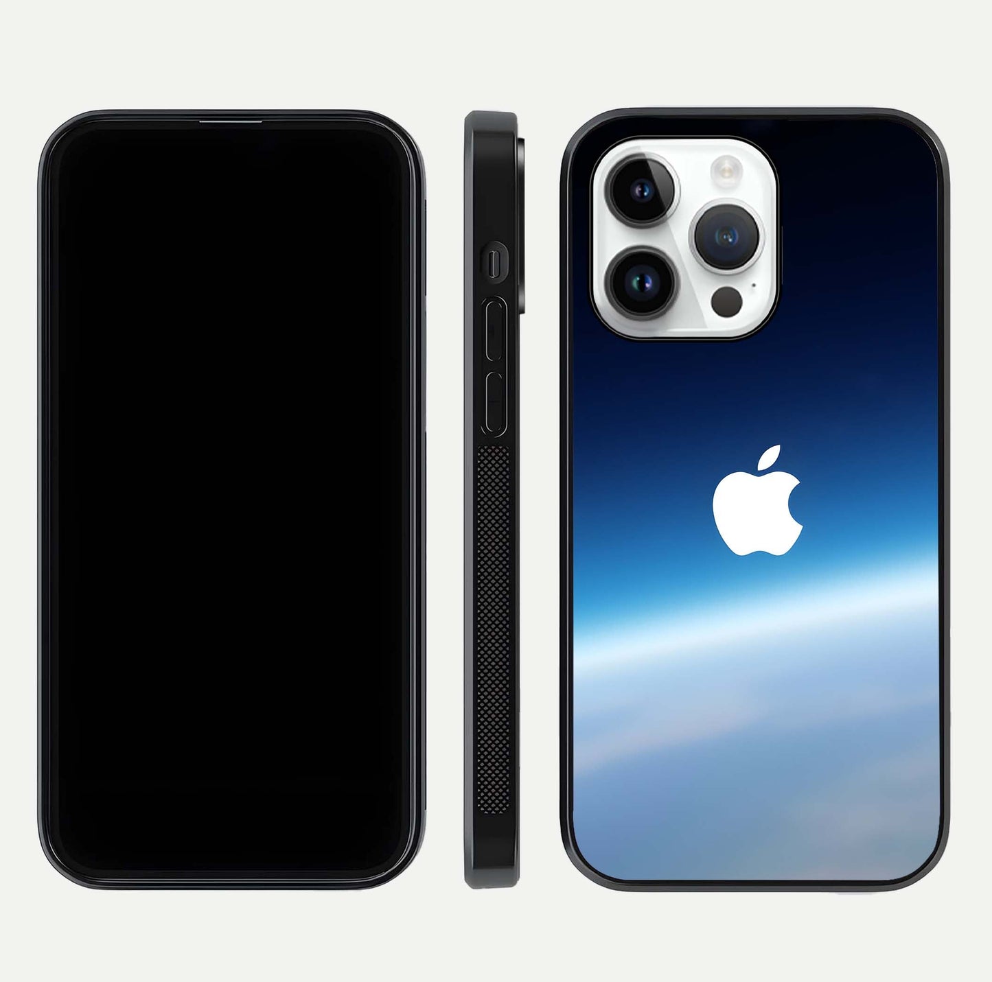 Minimal Apple Sky Glass Case for iPhone 14 Pro front & back layout with clean tone and minimal finish
