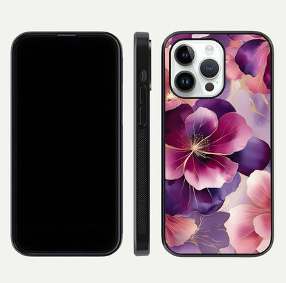 Pink Bouquet Florals Glass Case For iPhone 14 Pro