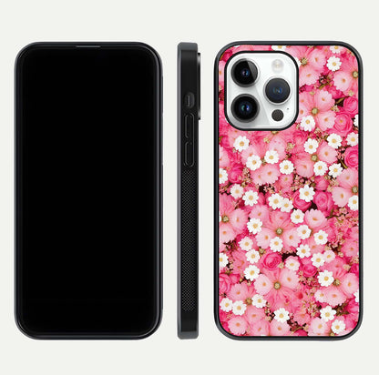 Pink Daisy Bliss Glass Case For iPhone 14 Pro