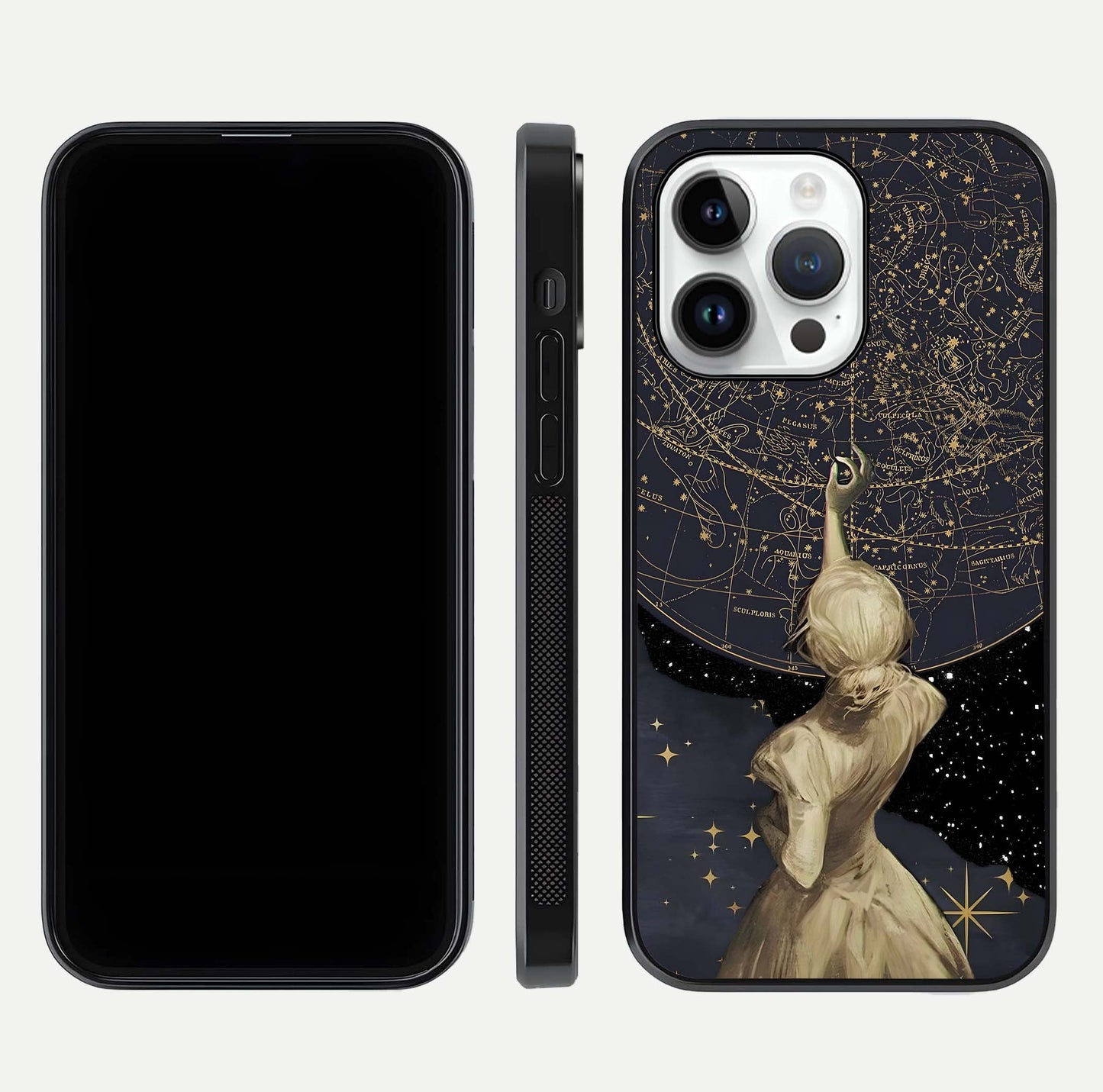 Taylor Swift Girl Glass Case for iPhone 14 Pro front & back layout showing clean edge and vivid print