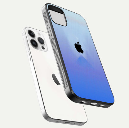 Gradient Apple Vibe Glass Case for iPhone 14 Pro floating dual-view mockup showing gloss polish and gradient blend