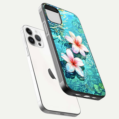 Pink Flowers in Water Glass Case For iPhone 14 Pro