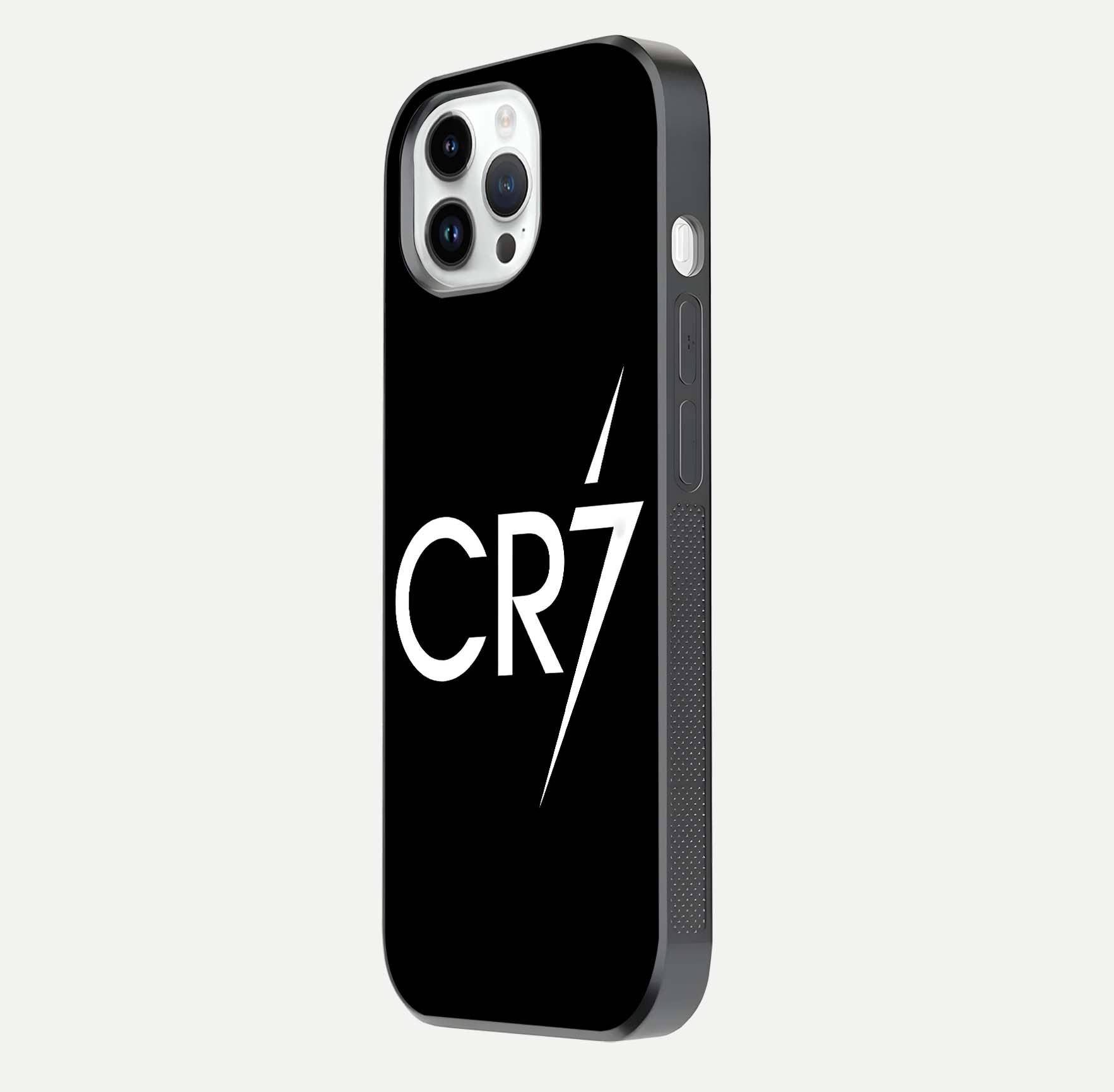 CR7 Elite Strike Glass Case for iPhone 14 Pro side-angle image showing polished edges and vibrant design