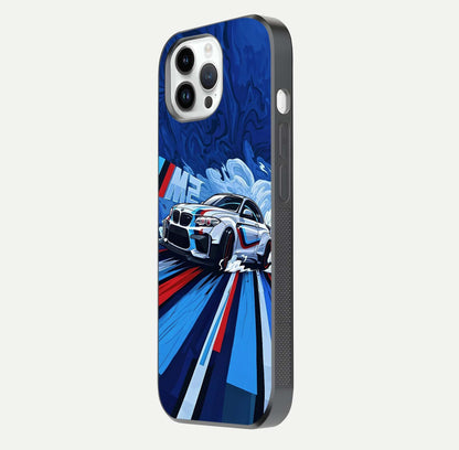 Drift Power Rush Glass Case for iPhone 14 Pro side-angle image capturing reflection glow and smooth curve
