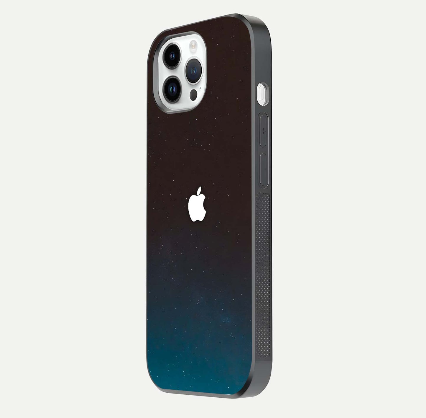 Green Emerald Apple Logo Glass Case for iPhone 14 Pro side-angle image showing reflection polish and rich emerald hue