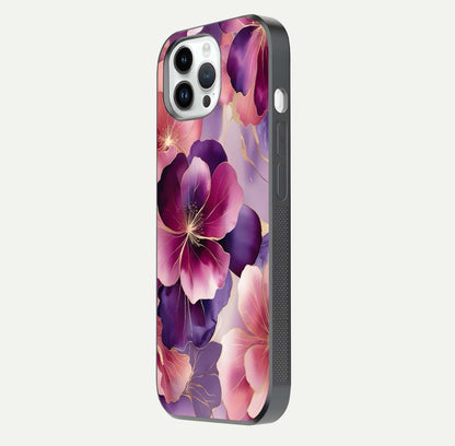 Pink Bouquet Florals Glass Case For iPhone 14 Pro