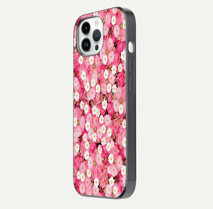 Pink Daisy Bliss Glass Case For iPhone 14 Pro
