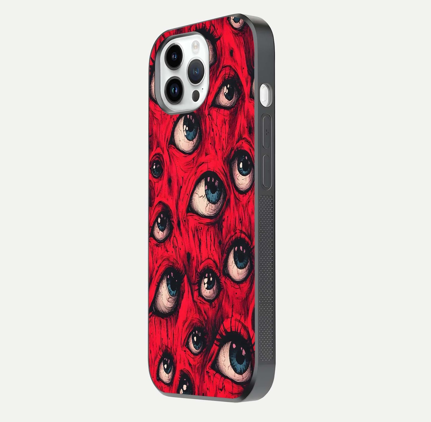 Red Eyes Pattern Glass Case For iPhone 14 Pro
