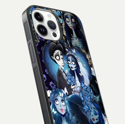 Butterfly Ghost Soul Glass Case for iPhone 14 Pro close-up shot showing ethereal wing patterns and reflection