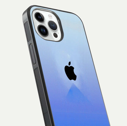 Gradient Apple Vibe Glass Case for iPhone 14 Pro close-up angled shot showing color transition and reflection brightness
