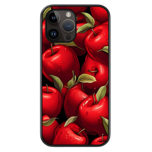 Apple Pattern Glass Case For iPhone 16 Pro by Custom World
