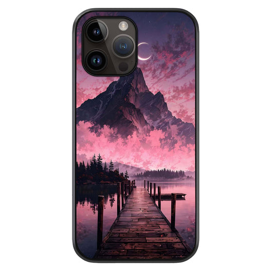 Beautiful Mountain View Glass Case For iPhone 16 Pro by Custom World