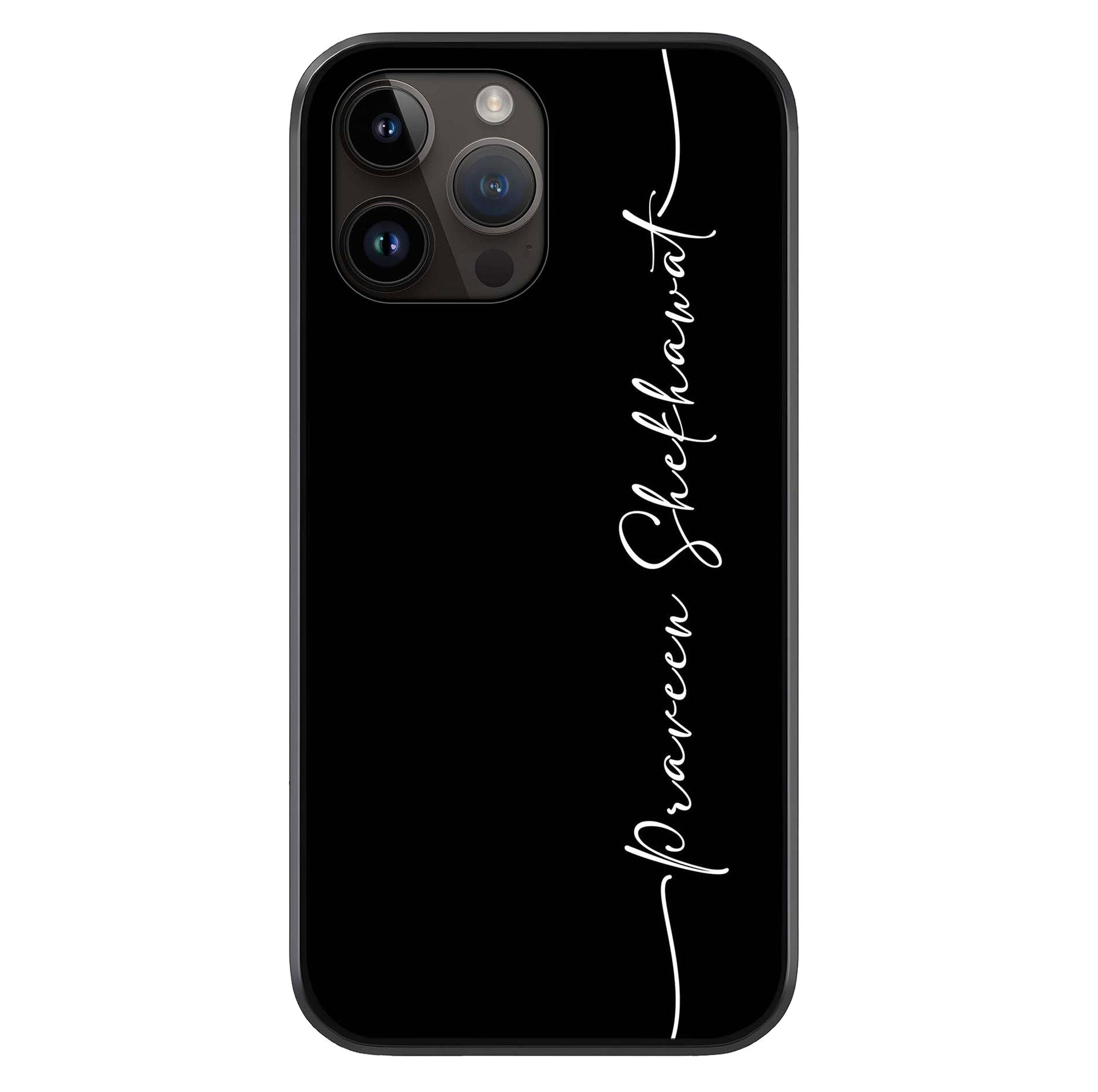 Black Tune Custom Name Glass Case For iPhone 16 Pro by Custom World