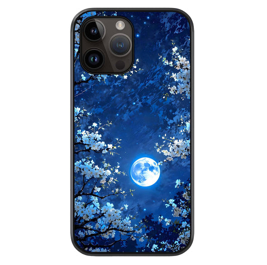 Blossom Moonlight Sky Glass Case For iPhone 16 Pro by Custom World