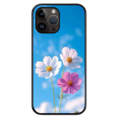 Triple Flowers With Sky Glass Case For iPhone 16 Pro by Custom World