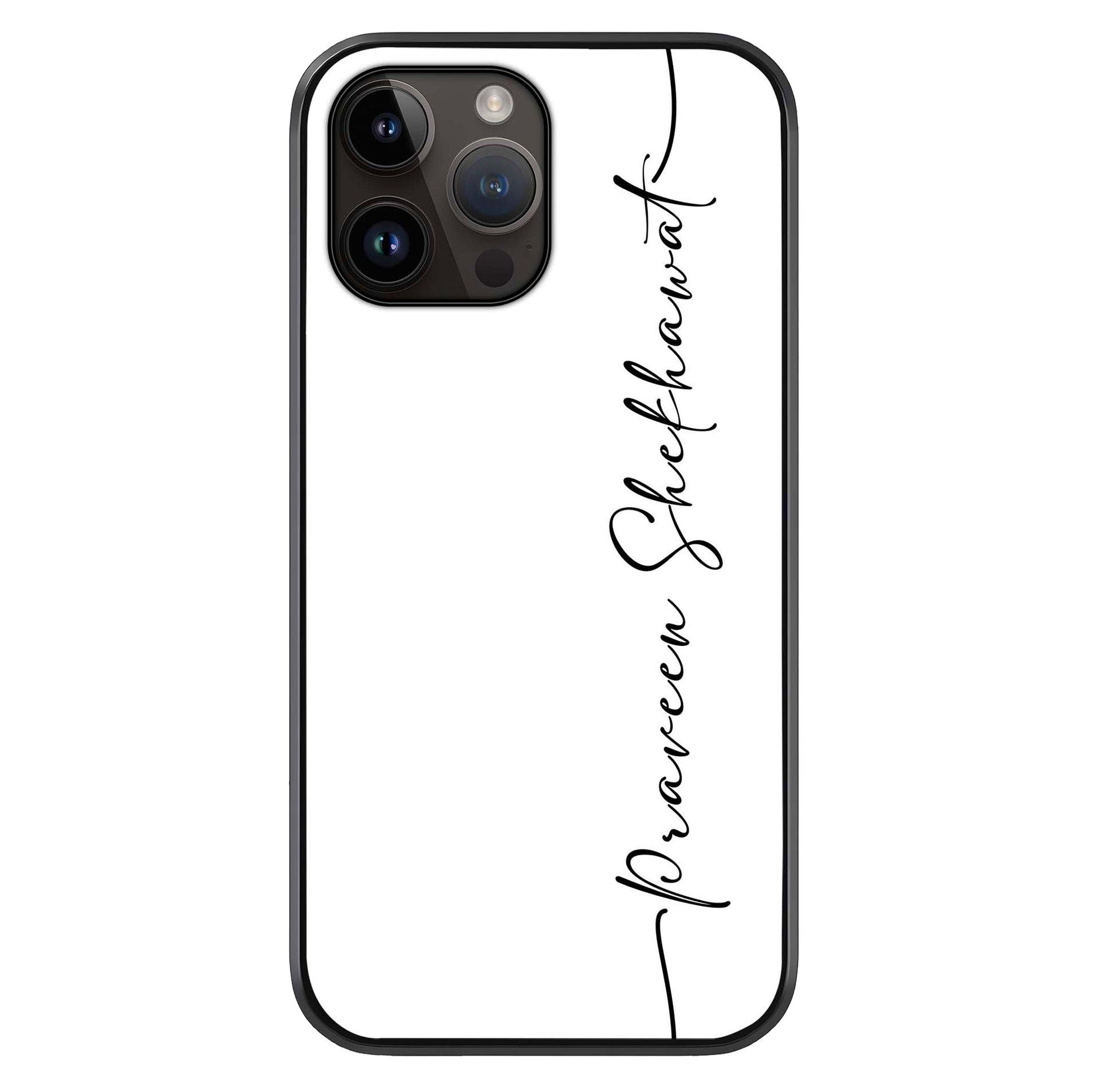 White Tune Custom Name Glass Case For iPhone 16 Pro by Custom World