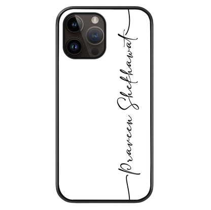 White Tune Custom Name Glass Case For iPhone 16 Pro by Custom World