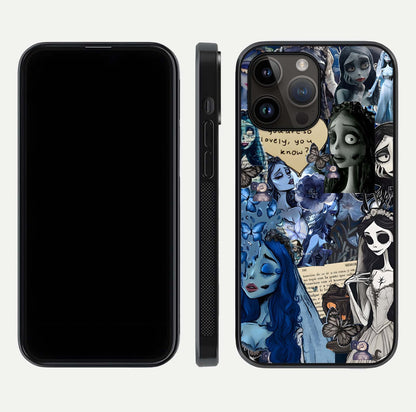 Corpse Bride Posters Glass Case for iPhone 14 Pro Max dual-view layout displaying cinematic tones and HD finish