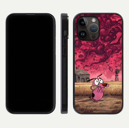 Courage Under Sky Glass Case for iPhone 14 Pro Max dual-view layout displaying text alignment and glass finish
