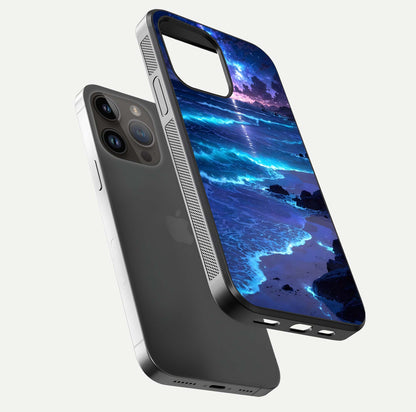 Classic Damn Look Glass Case for iPhone 14 Pro Max floating mockup emphasizing HD gloss and stylish edges