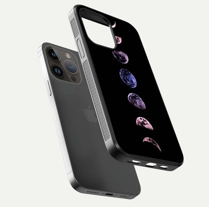 Crimson All Planets Glass Case for iPhone 14 Pro Max floating mockup showing gloss depth and rich hues