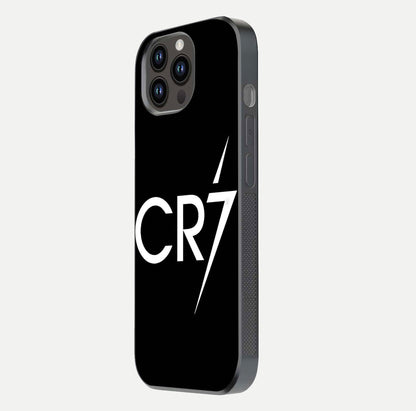 CR7 Elite Strike Glass Case for iPhone 14 Pro Max side-angle image showing polished edges and vibrant design