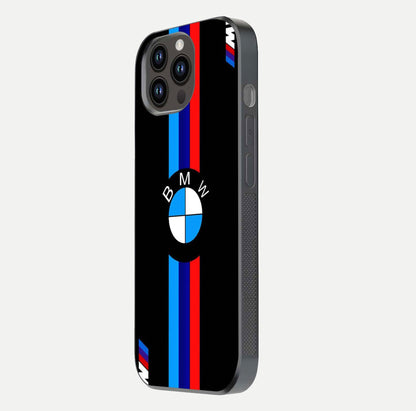 Turbo BMW Beast Glass Case for iPhone 14 Pro Max side-angle image showing reflection and sleek edge styling