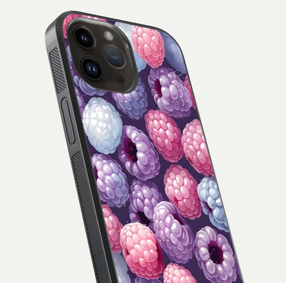 Berry Candy Pop Glass Case for iPhone 14 Pro Max close-up shot revealing candy-style texture and reflective surface