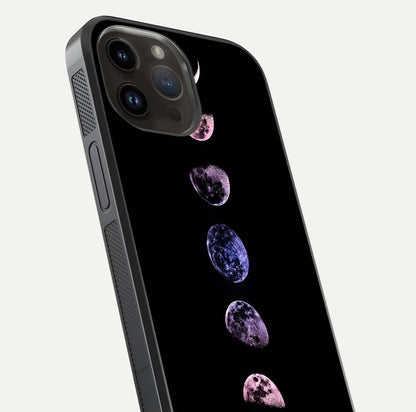 Crimson All Planets Glass Case for iPhone 14 Pro Max close-up highlighting planet details and reflection polish