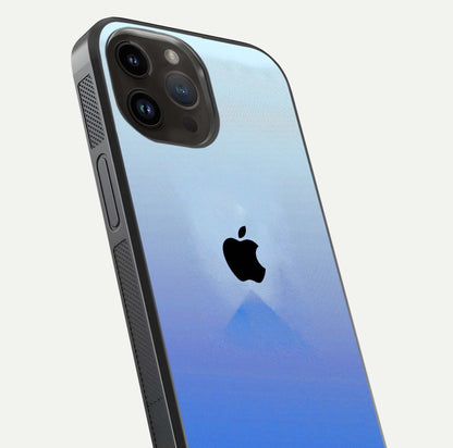 Gradient Apple Vibe Glass Case for iPhone 14 Pro Max close-up angled shot showing color transition and reflection brightness