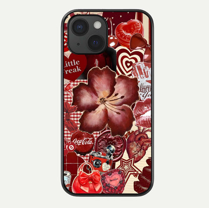 Aesthetic Little Freak Glass Case For iPhone 15 by Custom World