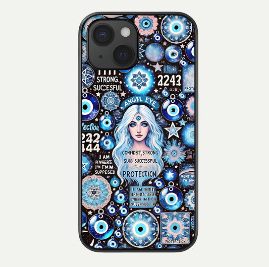 Angel Aura Shield Glass Case For iPhone 15 by Custom World