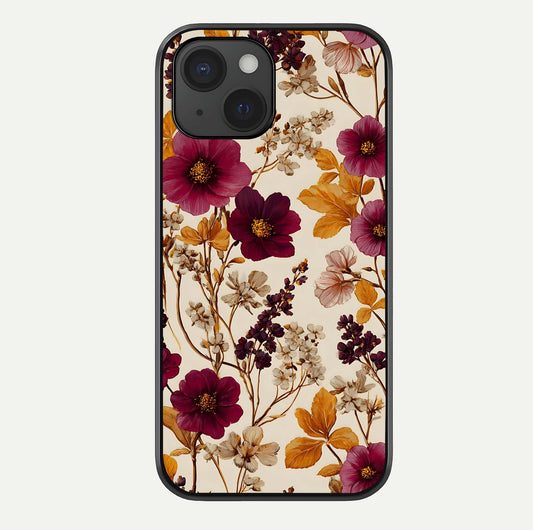 Autumn Wine Bloom Glass Case For iPhone 15 by Custom World