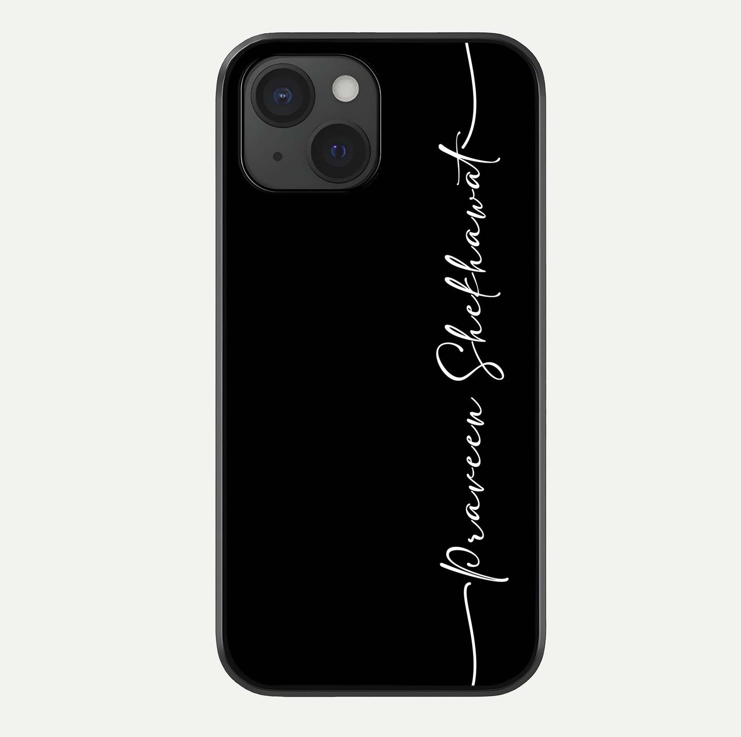 Black Tune Custom Name Glass Case For iPhone 15 by Custom World