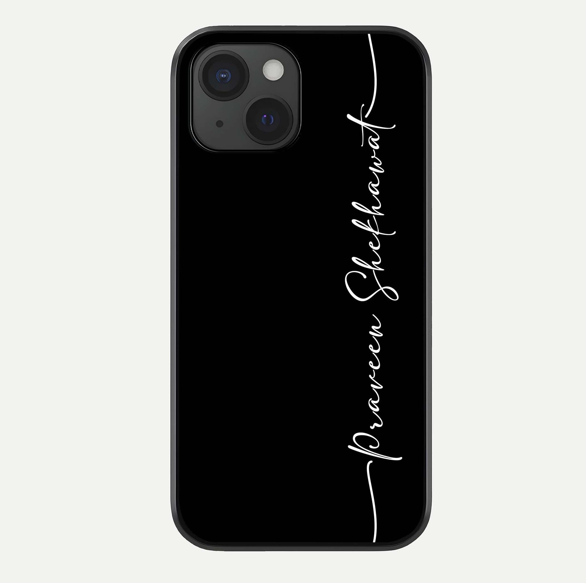 Black Tune Custom Name Glass Case For iPhone 15 by Custom World
