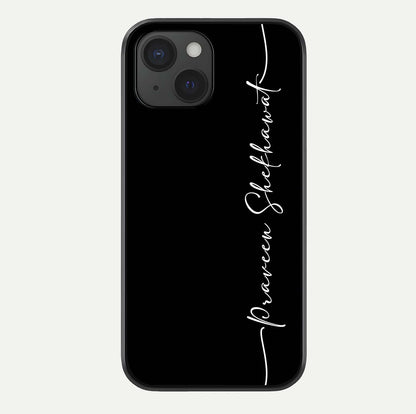 Black Tune Custom Name Glass Case For iPhone 15 by Custom World