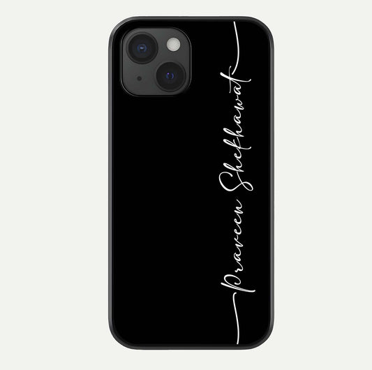 Black Tune Custom Name Glass Case For iPhone 15 by Custom World