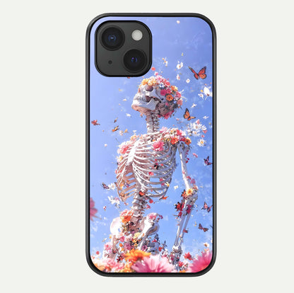 Bloom Beyond Bones Glass Case For iPhone 15 by Custom World
