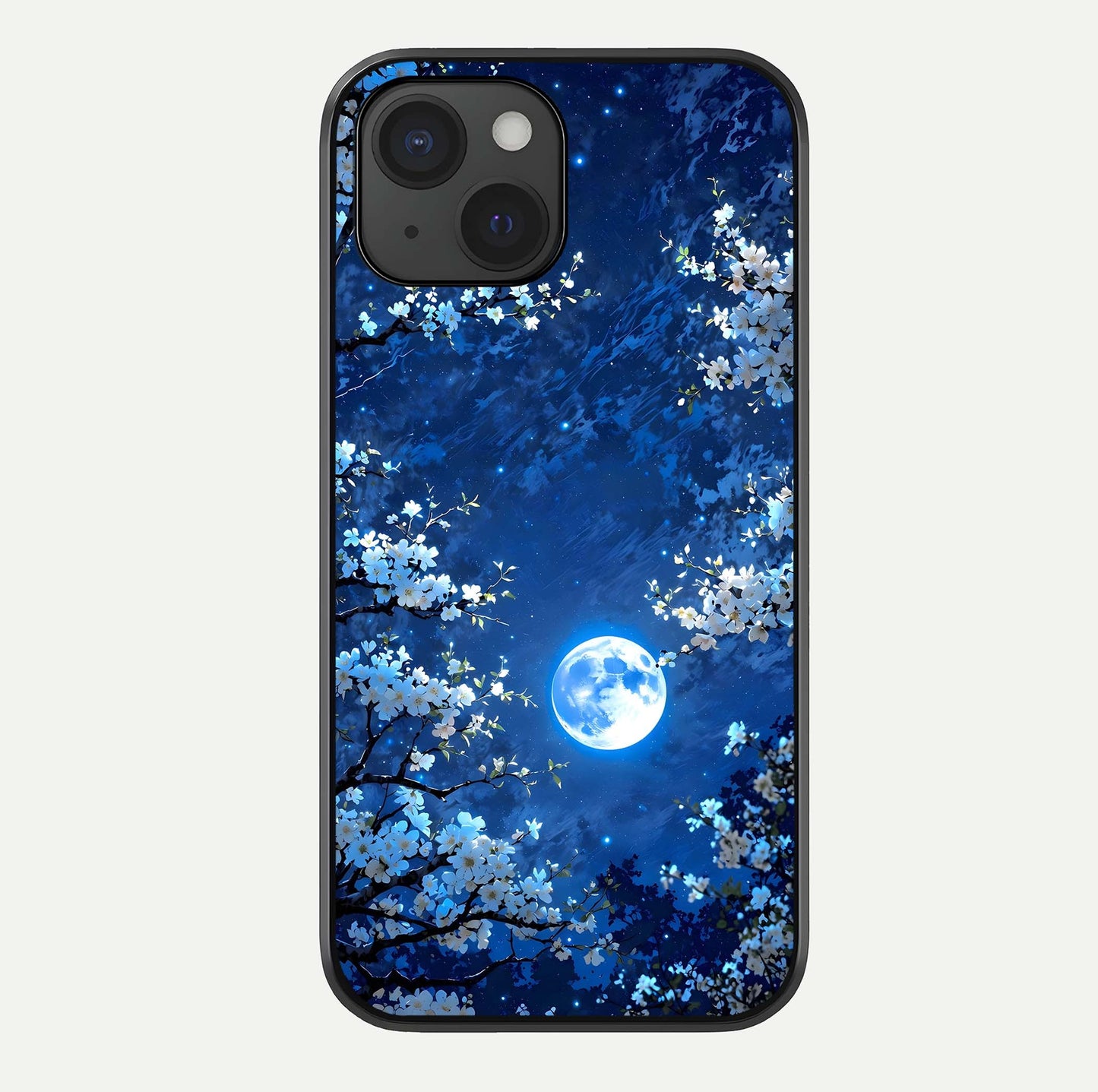 Blossom Moonlight Sky Glass Case For iPhone 15 by Custom World