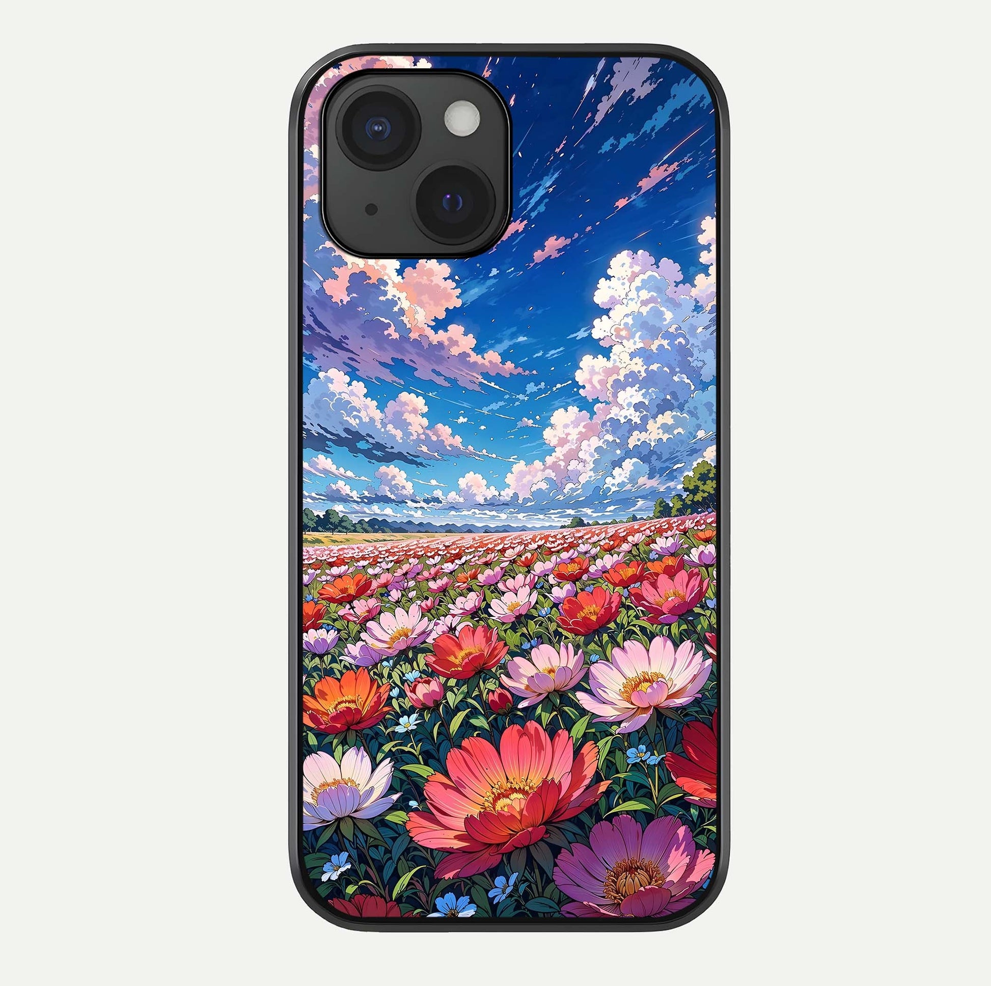 Blossom Sky Field Glass Case For iPhone 15 by Custom World