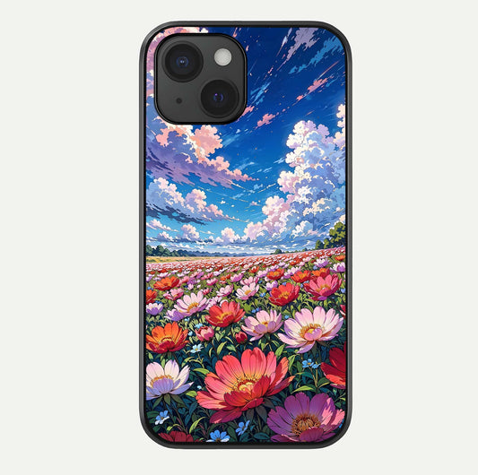 Blossom Sky Field Glass Case For iPhone 15 by Custom World