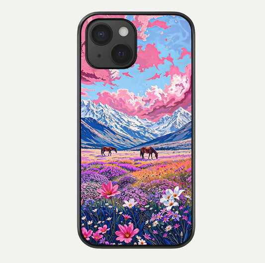 Blossom Valley Dream Glass Case For iPhone 15 by Custom World