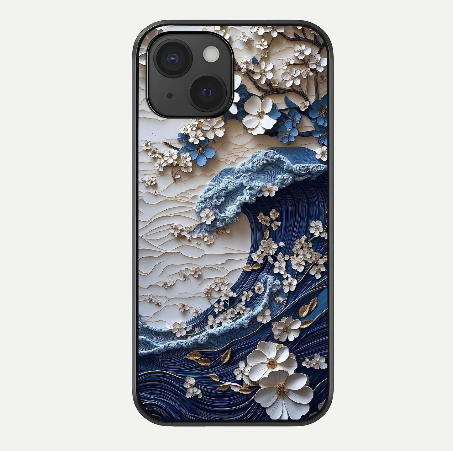 Blossom Wave Art Glass Case For iPhone 15 by Custom World