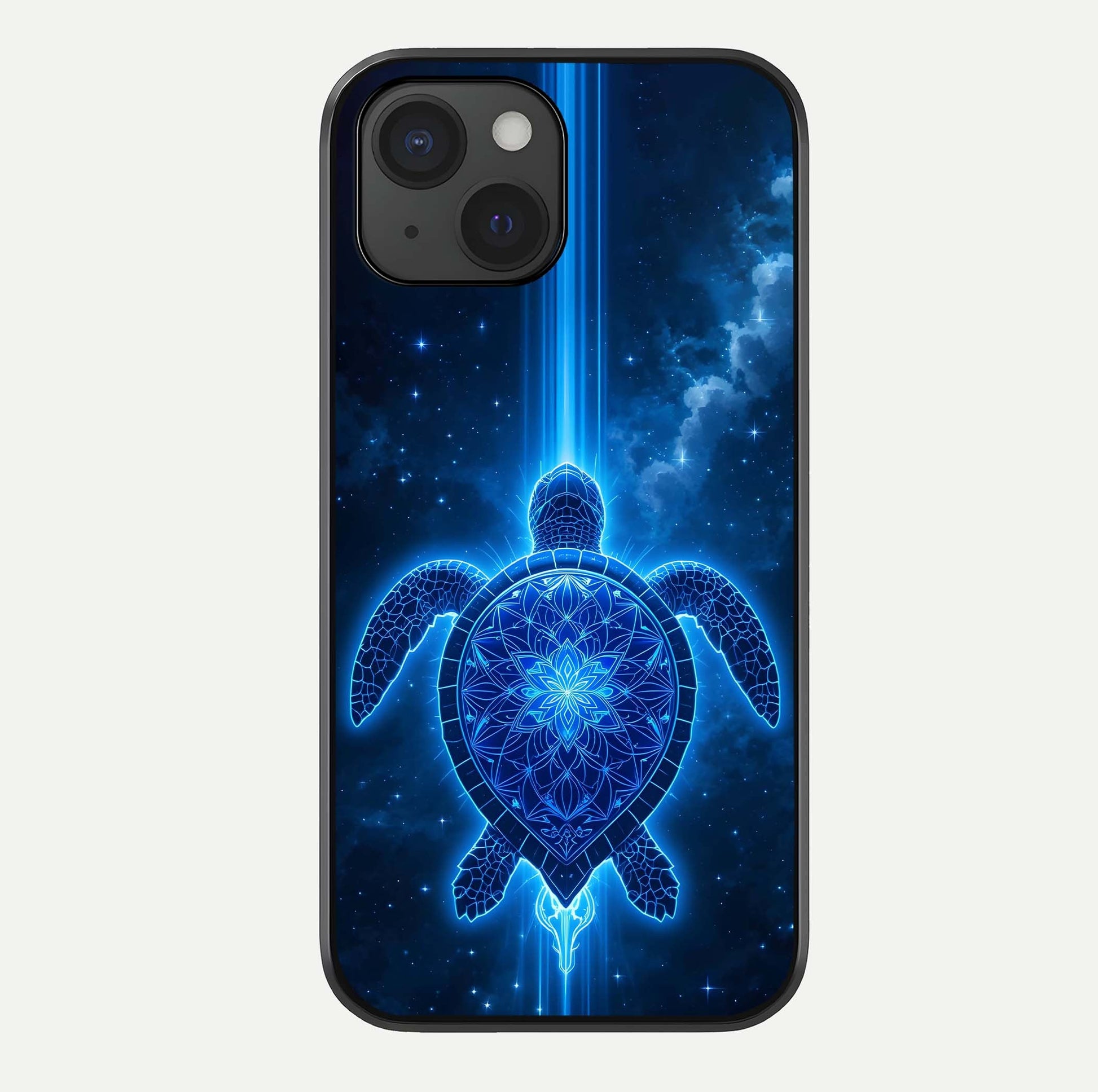 Blue Galaxy Turtle Glass Case For iPhone 15 by Custom World