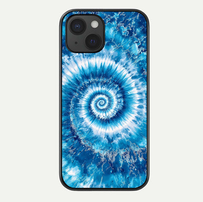 Blue Galaxy Wave Glass Case For iPhone 15 by Custom World