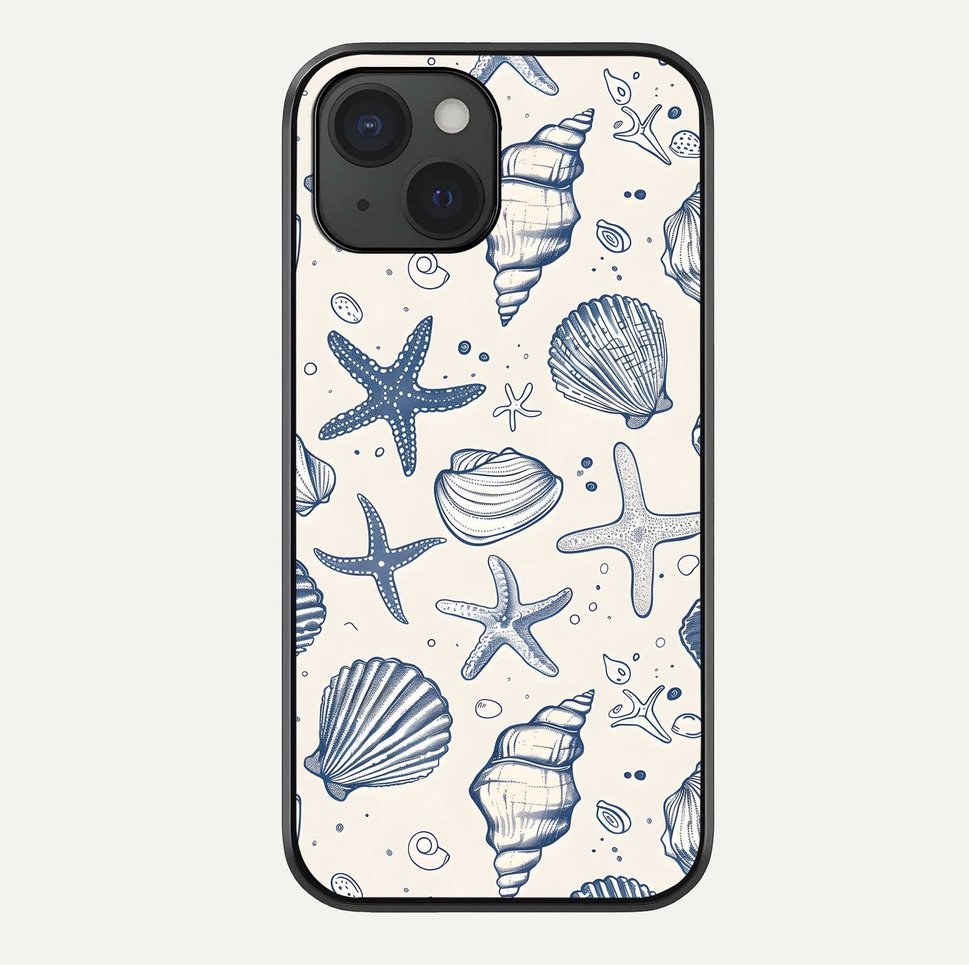 Blue Ocean Outline Glass Case For iPhone 15 by Custom World